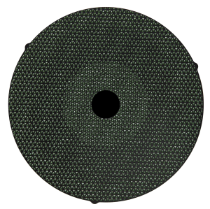 Akasel Aka-Piatto 220 grinding disc, dark green with a wear-optimised design. Increased density at the centre and edges ensures uniform wear and extended durability. Measuring 250 mm in diameter, it is specifically developed for metallographic plane grinding at 75 µm, ideal for samples with a hardness of 150 HV – 1000 HV.