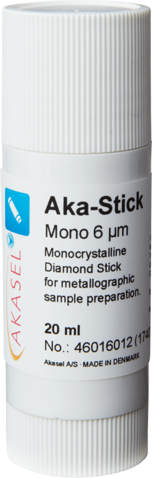 Akasel Aka-Stick Mono 6 µm - Bâton de diamant monocristallin, 20 ml, idéal pour un polissage efficace avec un taux d'enlèvement de matière élevé et pour l'apprêt des draps de polissage.