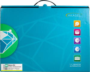 Akasel Demo Kit for surface hardened steel following Aka-brief #18. The kit contains consumables sufficient for preparing more than 50 samples.